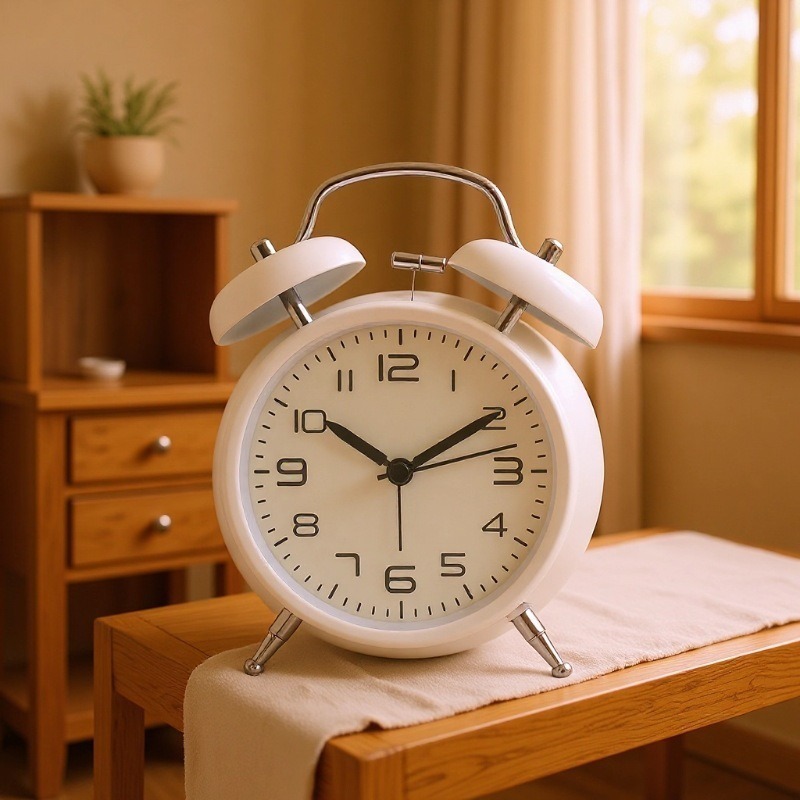 4D Clock Face Loud Alarm Clock Wake-Up Gadget Powerful Silent Bedside Alarm Clock for Students and Middle School Students