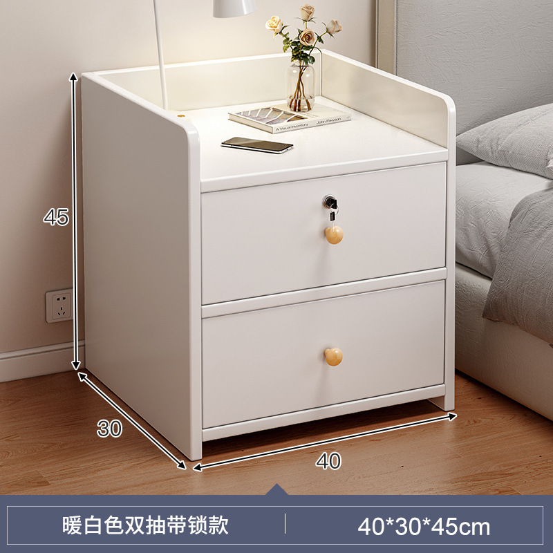 Mesa de cabezal de cama simple pequeño armario de almacenamiento doméstico armario de estante armario para habitaciones de alquiler de dormitorios