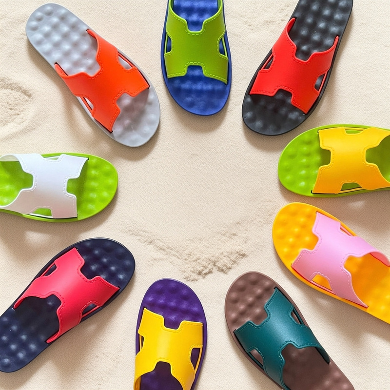 Vietnamese Rubber Handmade Slippers with Free Color Customization, New Summer Style for Men and Women, Couple Slippers, Fashionable and Versatile Vietnamese Rubber Handmade Slippers with Free Color Customization, New Summer Style for Men and Women, Couple Slippers, Fashionable and Versatile