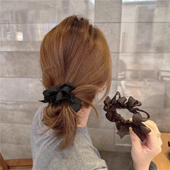 黒編組弓ヘアネクタイ女性のための 2025 新しい高弾性と耐久性のあるゴムバンド低ポニーテールヘアロープヘッドバンドヘアアクセサリー