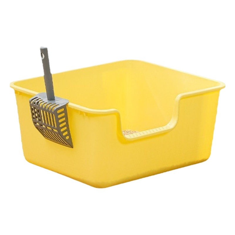 Caja de arena para gatos de gran tamaño anti-Splash gato inodoro gatito gigante abierto para gatos cuenca de arena extra grande caja de arena para gatos