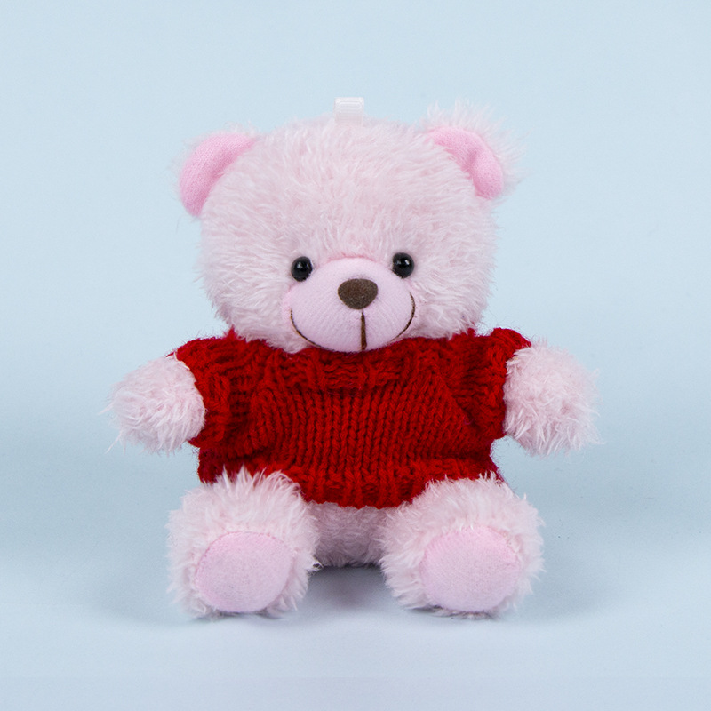 Lindo osito llavero colgante regalo creativo muñecas de peluche vestidas osito de peluche colgante de mochilas escolares para parejas