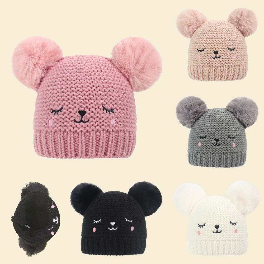 Children's keep warm woolen travel trend knitted hat girl's