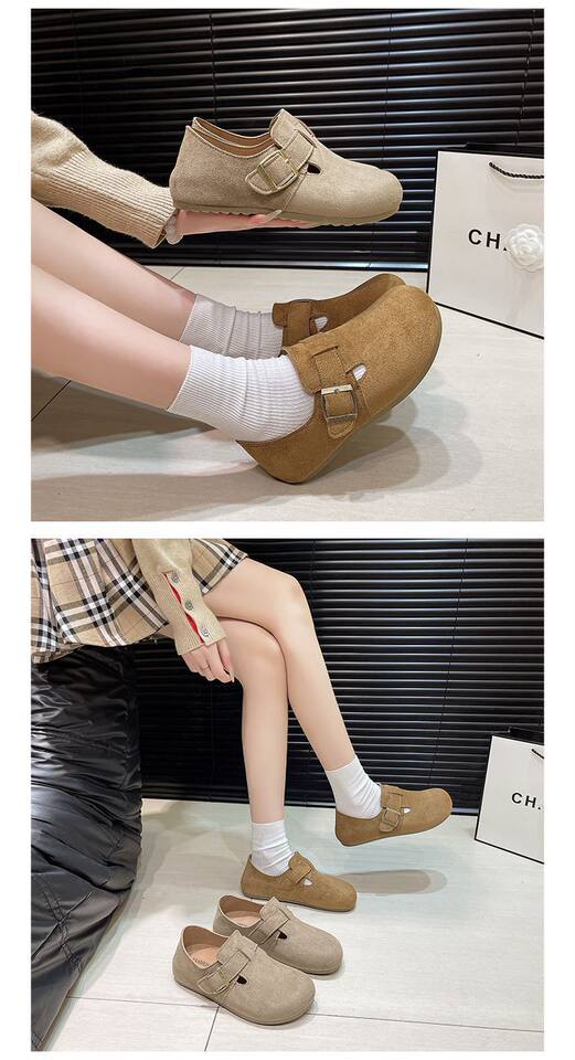 Giày lười nữ mũi tròn đế bằng độn đế, kiểu retro dễ phối đồ — B11 Giày huấn luyện Đức - Màu hạt dẻ [Hộp], B11 Giày tập Đức - Màu nâu nhạt [Hộp] chi tiết 17