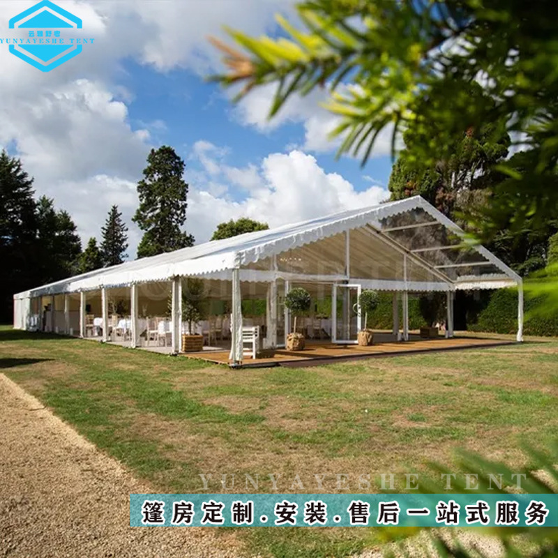 大型户外婚礼活动帐篷 人字顶铝合金篷房 展会、音乐节可移动大棚