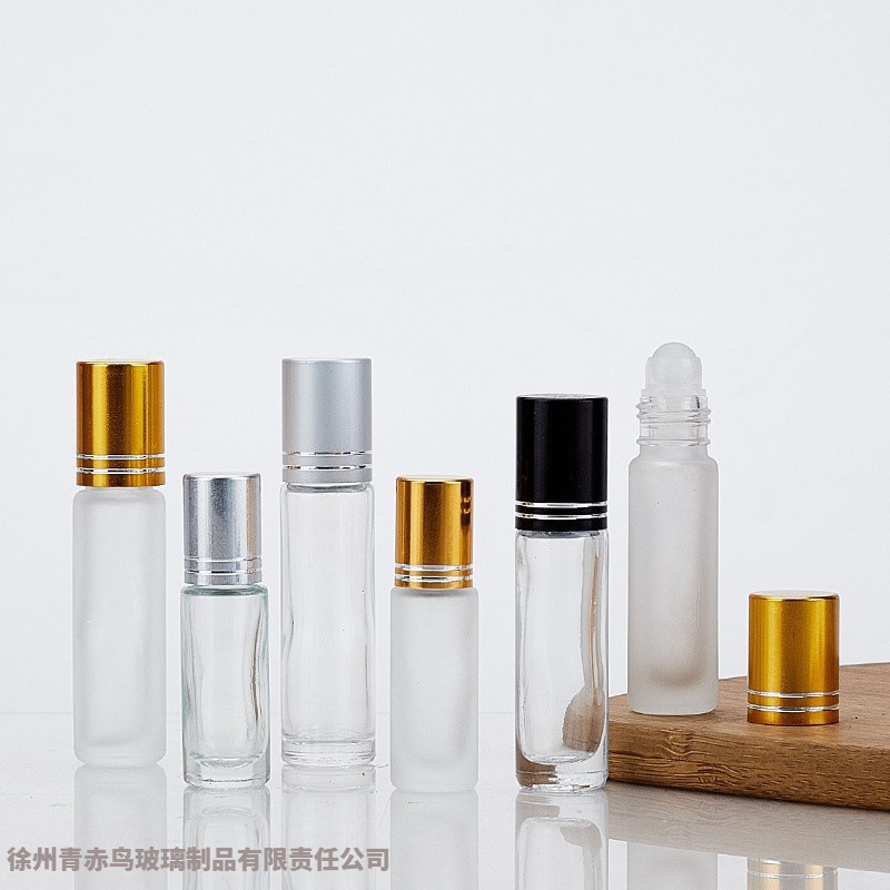 跨境源头厂家滚珠瓶10ml透明香水走珠瓶8ml精油玻璃瓶化工厂出口