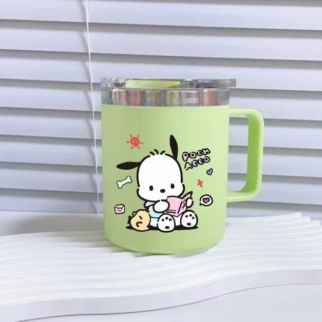 Кружка с водой Cartoon Kuro, выглядит стильно, термокружка с крышкой, домашняя и офисная чашка кофе, кружка для девушек
