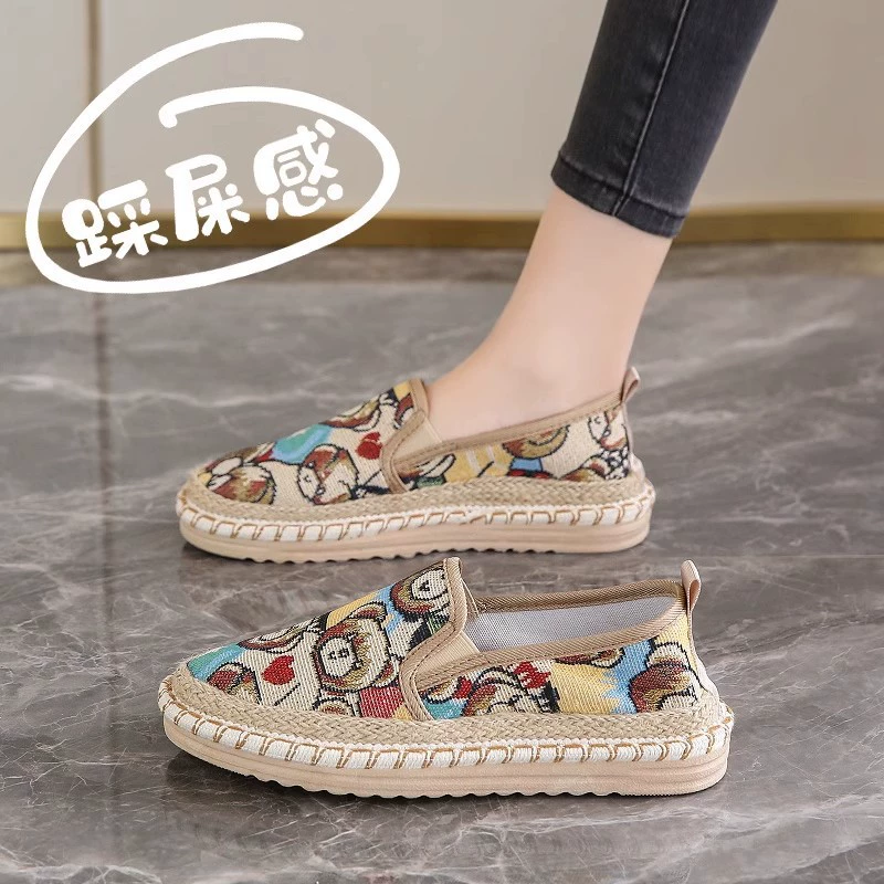 Холщовая обувь женская 2025 новый летний тысячелетний