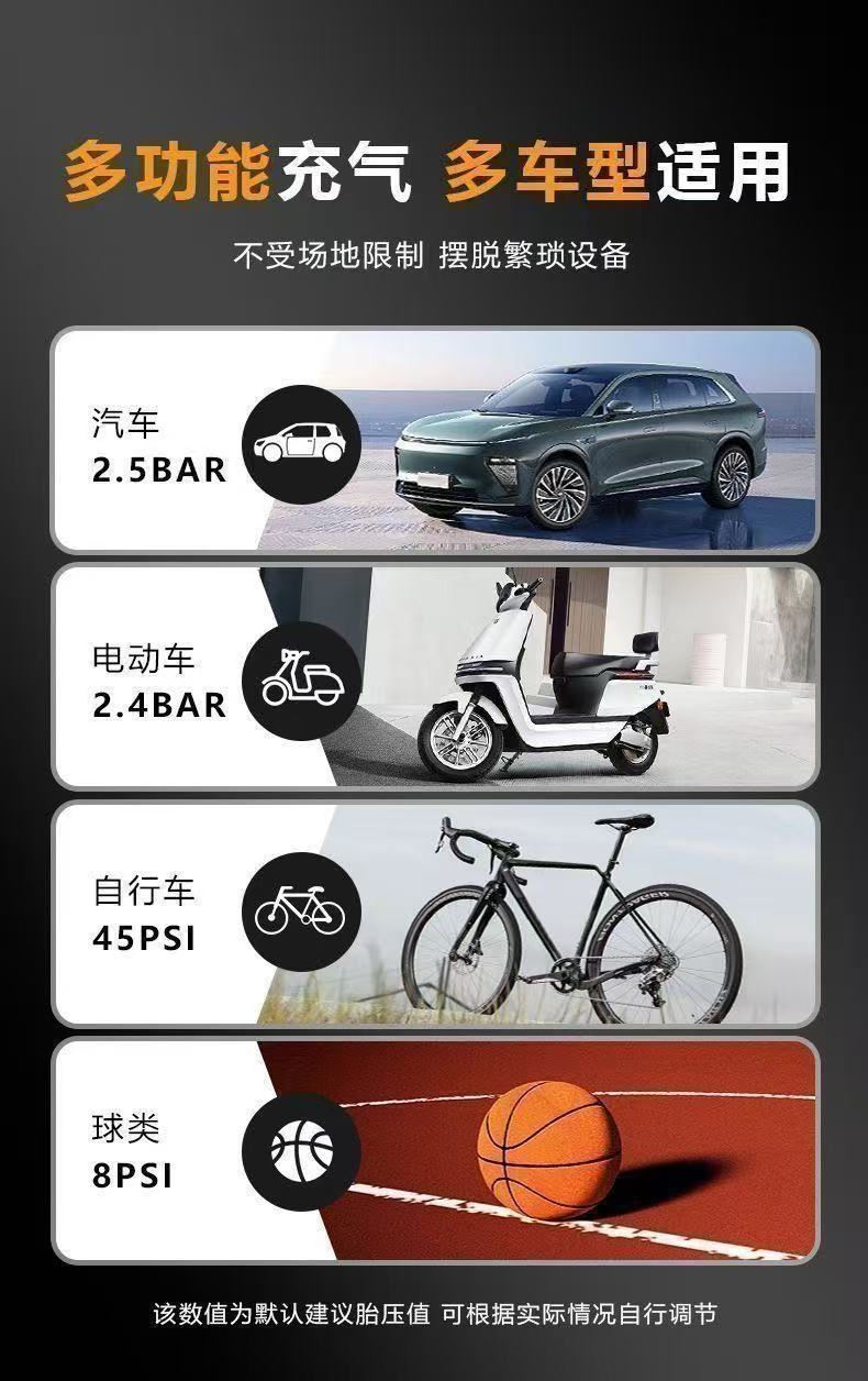 Household German-Made Dual-Cylinder High-Power Air Pump, Electric High-Pressure Car Air Pump, Portable Tire Inflator