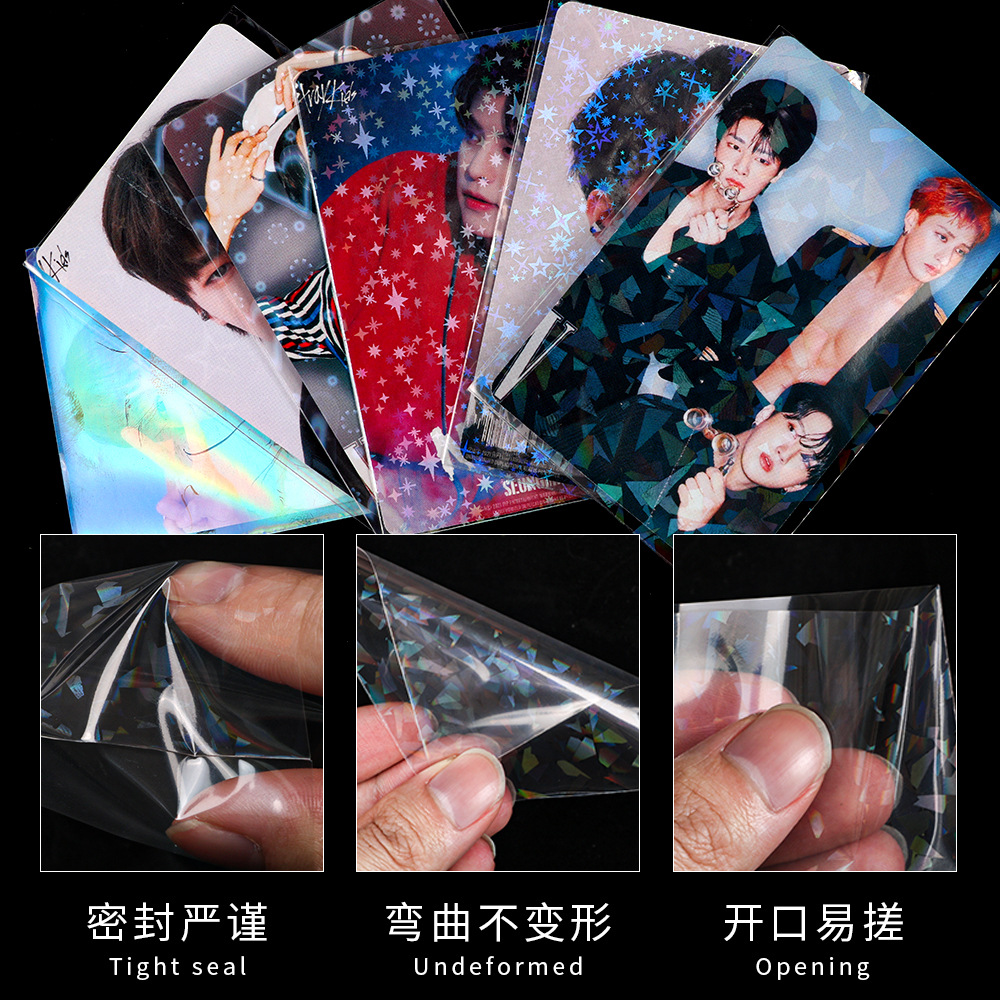 Amor tarjeta láser película láser estrellado 5-alambre tarjeta caso baokimeng estrella transparente tarjeta caso juego rey funda protectora