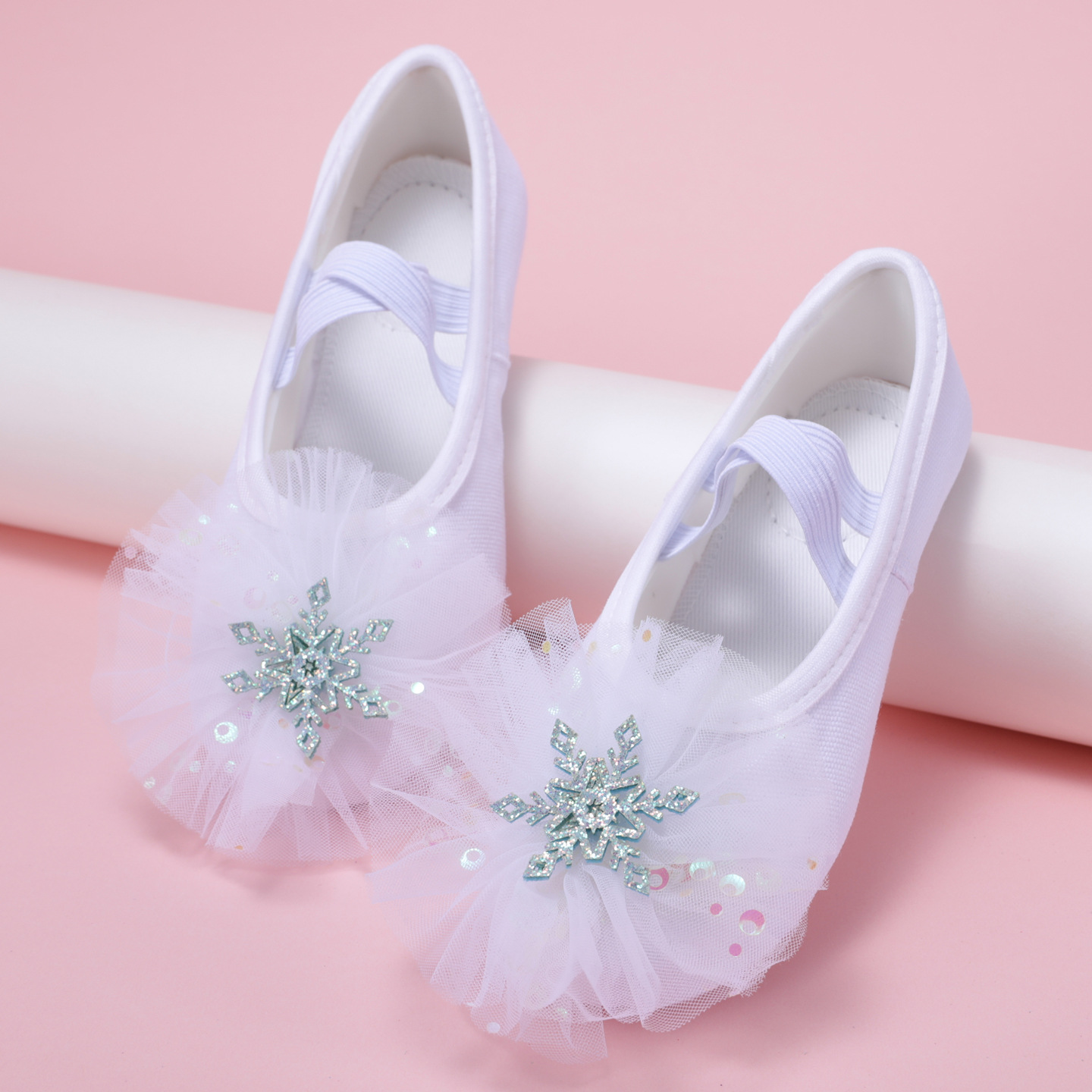 New Cute White Ballet Shoes for Little Girls to Practice Their Body Shape, Soft-Soled Cat Claw Shoes, Kidsren's Dance Shoes 8154