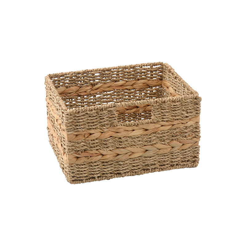 Cesta de almacenamiento de paja de calabaza personalizada canasta de almacenamiento de tela plegable canasta de almacenamiento de cajón de gabinete de cuadrícula de acabado doméstico
