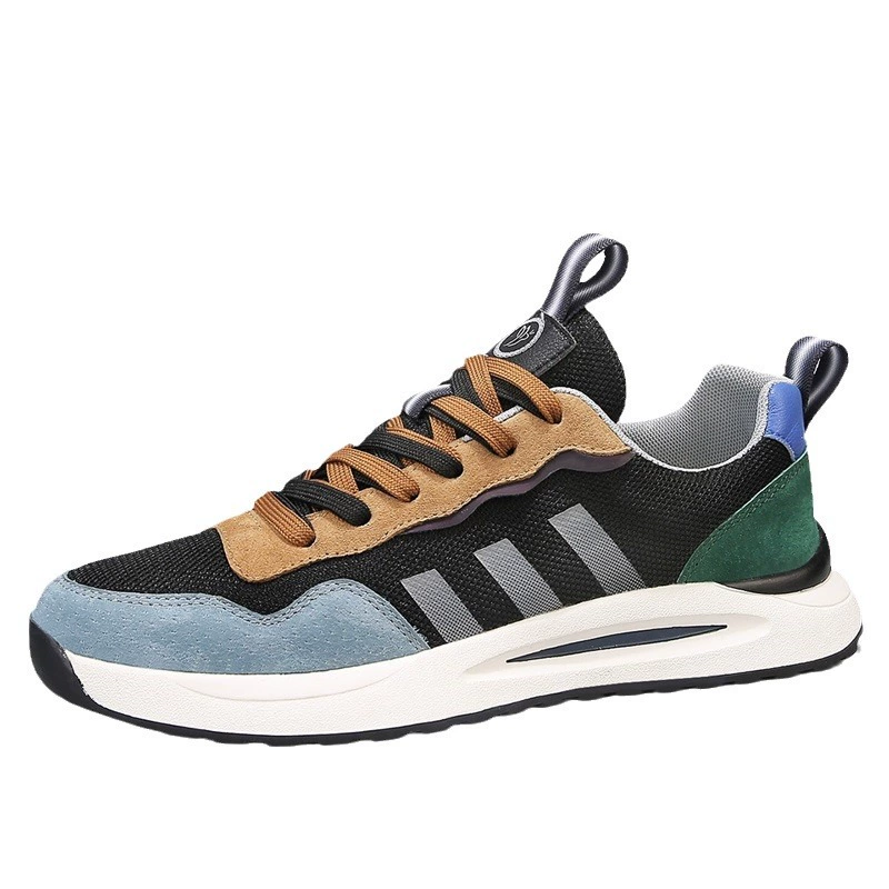 Fashionable sports shoes for leisure, breathable universal footwear, autumn, genuine leather