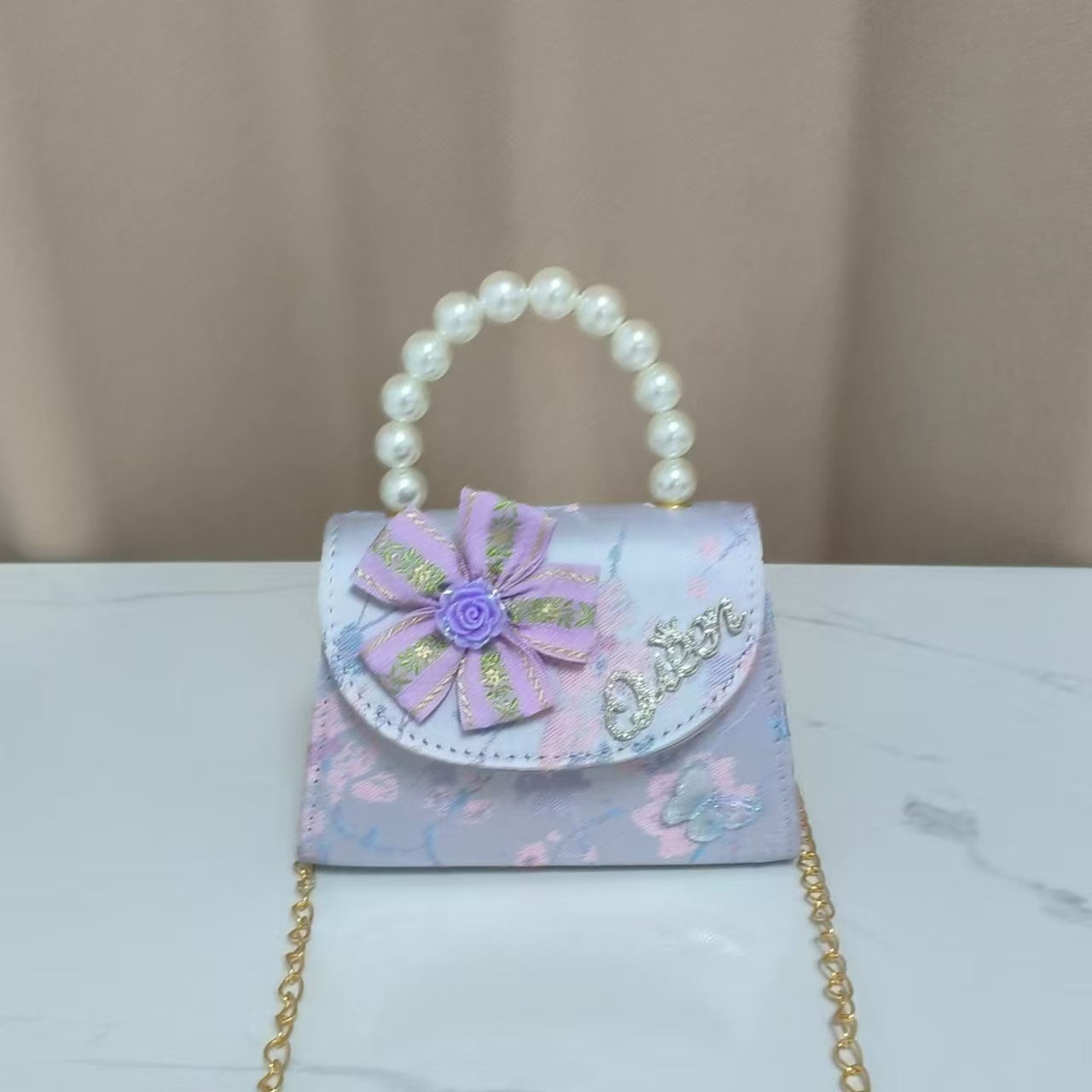 Bolsos infantiles de alto nivel, exquisitos antiguos, bolsos de cambio de niña, bolsos de mano de perlas de princesa, bolsos de almacenamiento