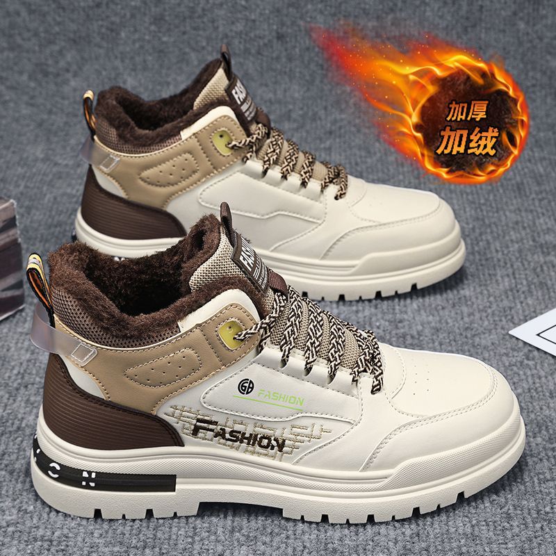 Martin botas para hombres 2024 nuevo invierno con calzado de algodón calentado con suela gruesa de protección laboral para hombres botas de trabajo de cuero para hombres