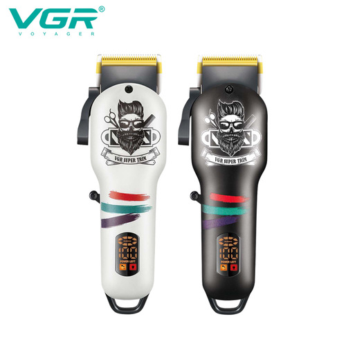 VGR699 Graffiti Hair Clipper Electric Hair Clipper Oil Head Clipper Push White Electric Clipper Professional Engraving Hair Clipper