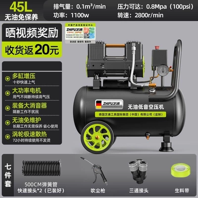 Hava kompressorları Pump Small 220V Air Compressor - 45l-explosion-proof-gas-tank-oil-free-lifetime-maintenance-free-strong-pressure