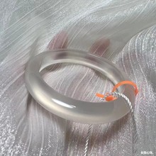 天然巴西高冰透白月光玛瑙手镯荔枝冻玉髓手镯马料女款香槟金礼物