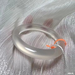 天然巴西高冰透白月光玛瑙手镯荔枝冻玉髓手镯马料女款香槟金礼物