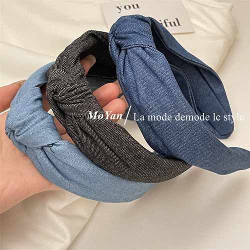 Go where the wind blows Liu Yifei Xu Hongdou's same style blue headband women's headband  new hair headband