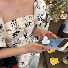 韩版设计感小众衬衫2023新款女夏短袖法式du特b致小上衣洋气衬衣