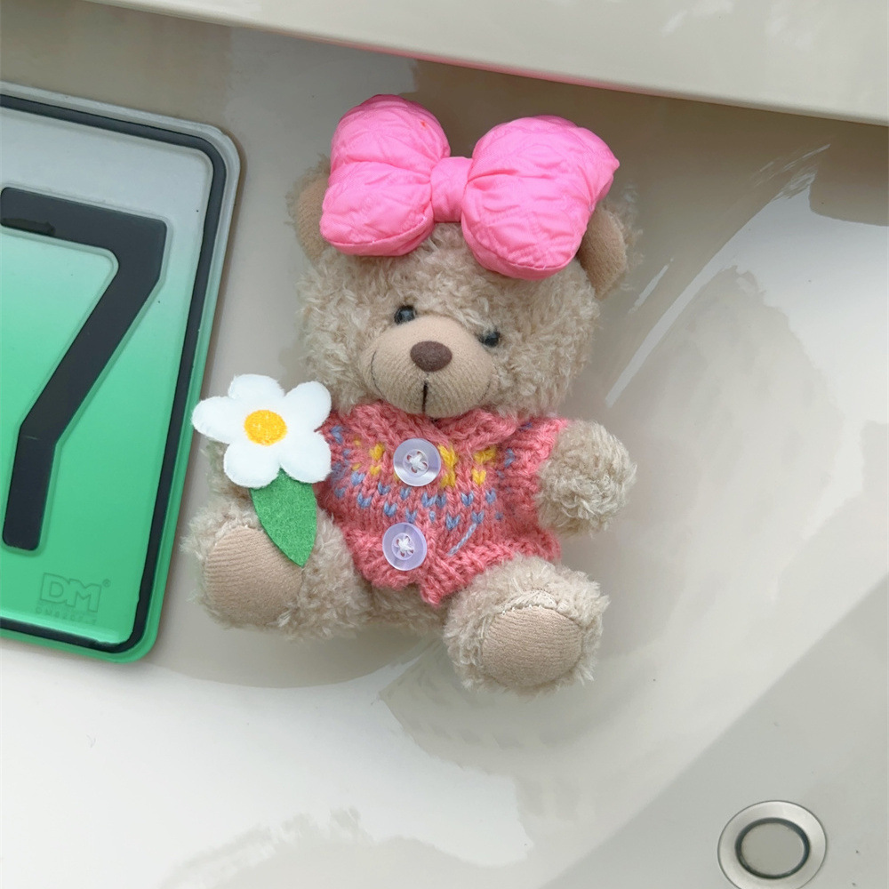 Internet Celebrity Cute Foreign Style Personality Bear Car Decoration Ornaments Plush Doll Stable Car Supplies Goddess