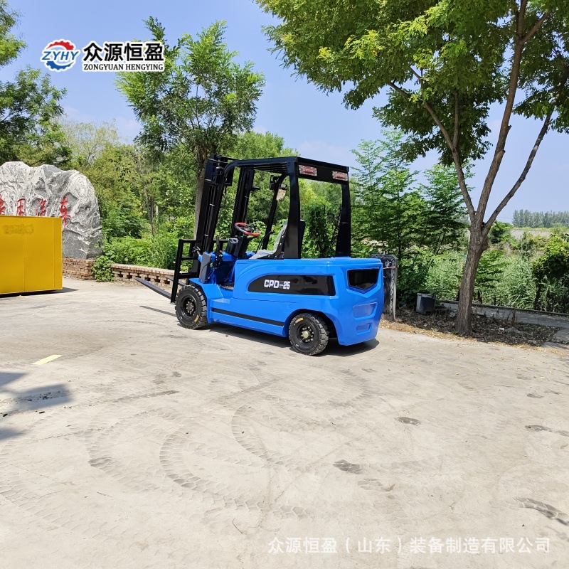 电动堆高搬运车 实心轮胎电动仓库码垛 众源2.5吨电动堆高搬运车