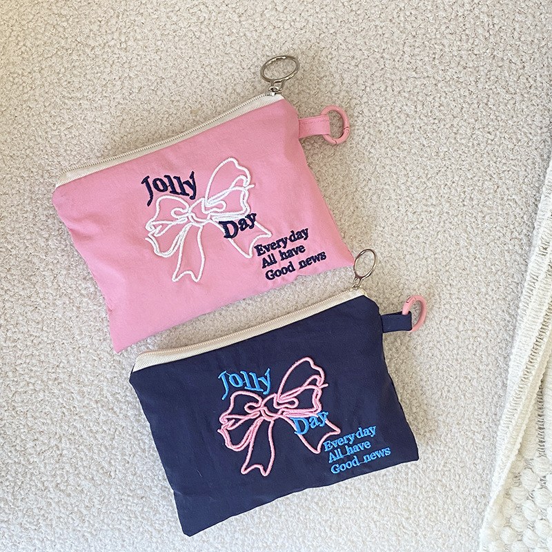 활 동전 지갑 휴대용 저장 작은 가방 여성 한국 스타일 자수 화장품 보관 가방 교수형 가방