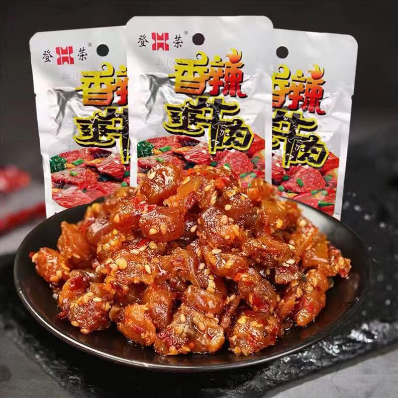 重庆登荣香辣爽牛肉香辣爽口鸡开袋即食解馋儿时辣条零食休闲小吃