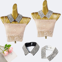 欧美轻奢风重工钉珠水钻假领子女百搭假衣领高级感衬衣领厂家直供