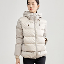 2024冬季新款90白鹅绒羽绒服女短款优雅宽松藏肉保暖加厚羽绒外套