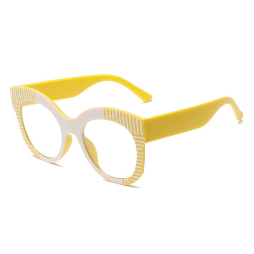 2024 cross-border new style eyebrow stripe frame anti-blue light flat mirror European and American fashion internet celebrity glasses frame BL6865