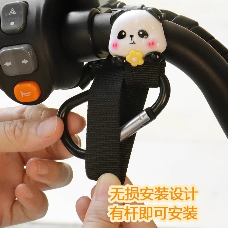 Gancho para coche eléctrico Gancho para colgar para motocicleta de carga universal delantero Gancho para llevar lindo panda