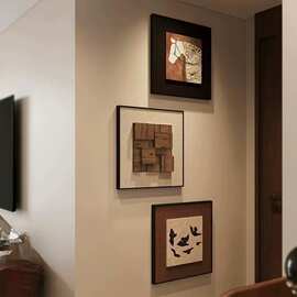 法式中古风入户玄关装饰画马到成功壁画复古高级感客厅挂画组合画