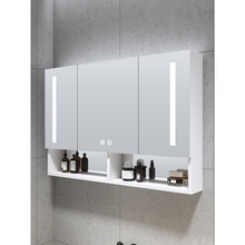 太空铝智能浴室镜柜单独挂墙式镜箱卫生间洗手间镜子带置物架一体