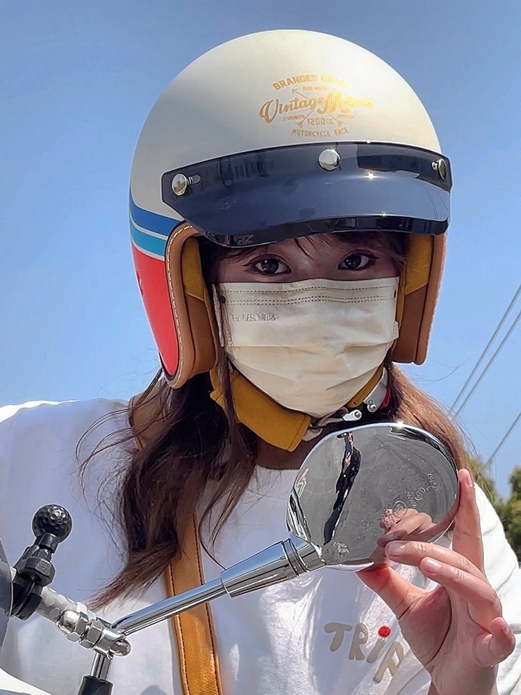 Vintage Motorcycle Helmet for Foreign Trade, 3/4 Helmet, Cross-Border Motorcycle/Electric Vehicle Half Helmet with Built-In Visor, 3C Dropshipping