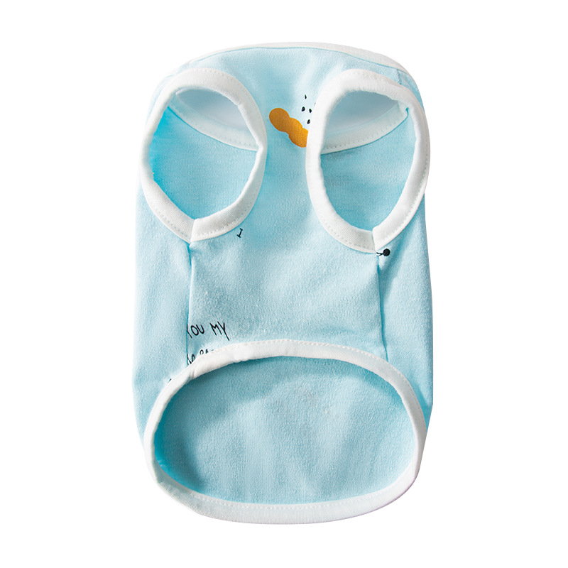 Primavera y verano perro casual fresco lindo chaleco estampado gato de dos patas delgado transpirable ropa para perros de peluche