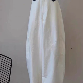 CHAO美强货闭眼入！慵懒设计感弧形宽松休闲镰刀裤白色阔腿香蕉裤