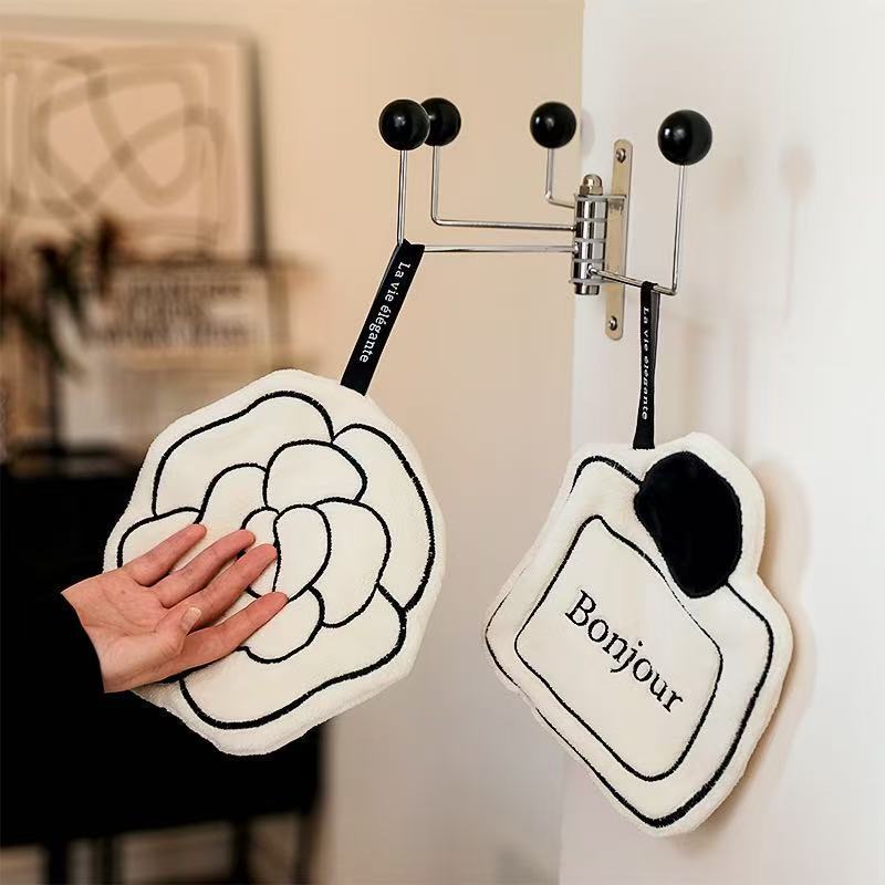 【Chanel-Style Hand Towel】French-Style Kitchen and Bathroom Absorbent, Hangable, and Fun Hand Towel