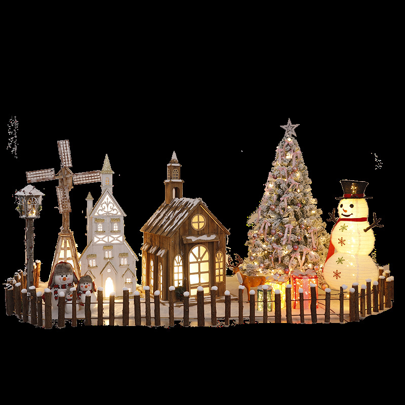 Navidad hotel centro comercial bar gran escena decoración Meichen luminoso Castillo Casa decoraciones de vacaciones