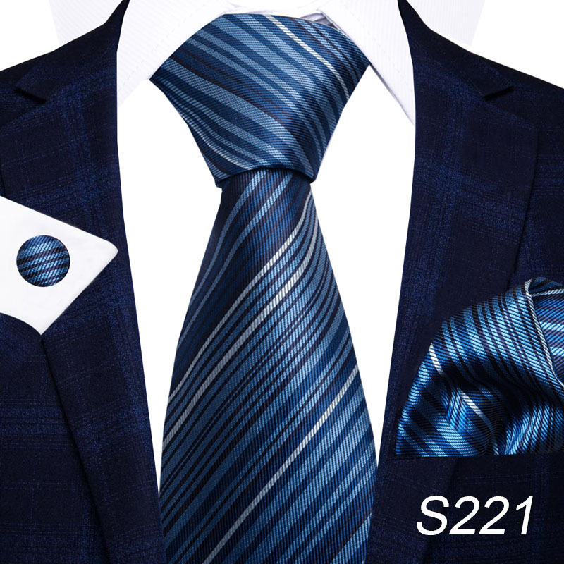 Simple Style Stripe Lattice Waves Polyester Yarn Men's Tie display picture 42