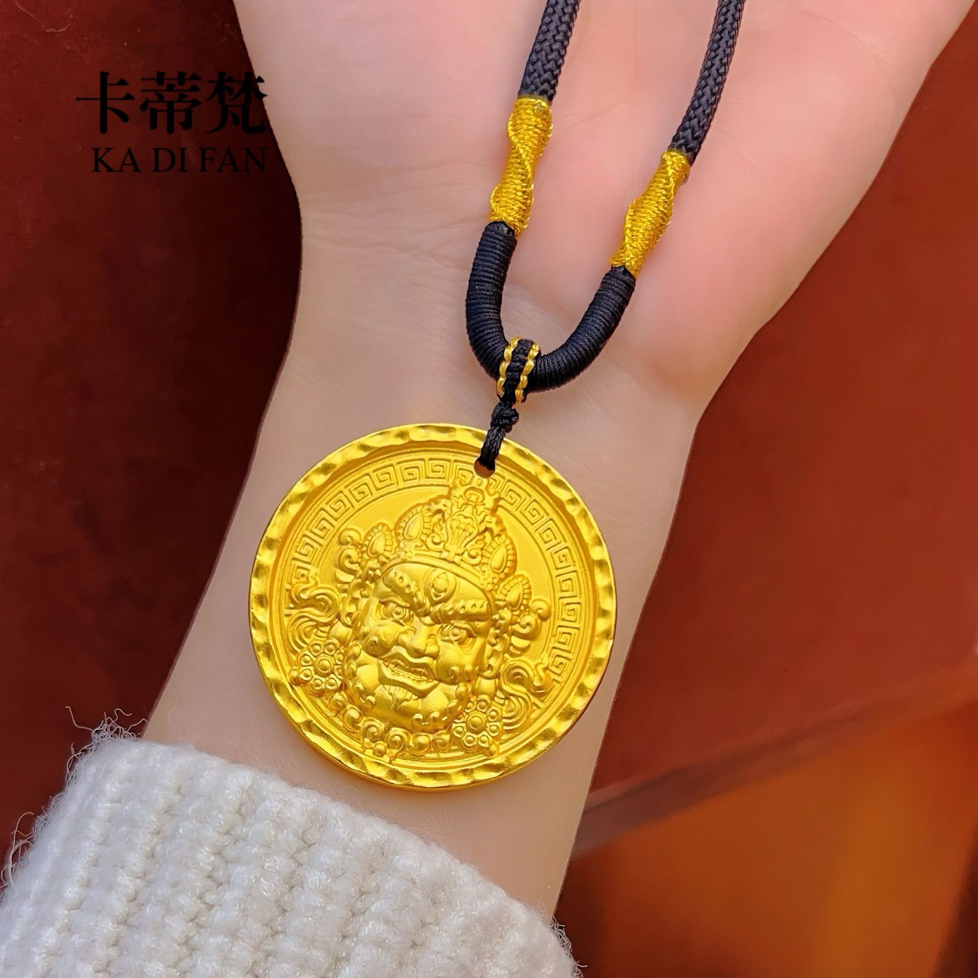 고대 조각 노란색 부신 43mm [3.0 블랙 골드 브레이드 로프]