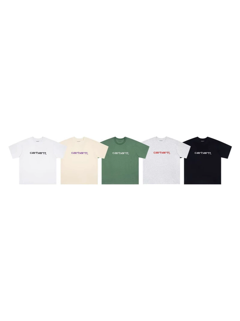 Классический рабочий стиль футболка Carhartt из чистого хлопка, плотная дышащая ткань, та же стилистика для мужчин и женщин, уличная мода Kahart с коротким рукавом