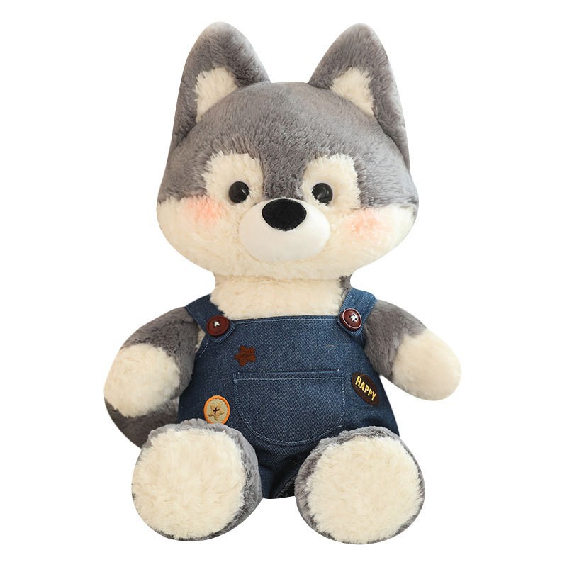 Running Fox Animal Lobo Muñeca Embrace Dormido Muñeca Simulación vestido Big Wolf juguetes de peluche muñecas de tela para niños
