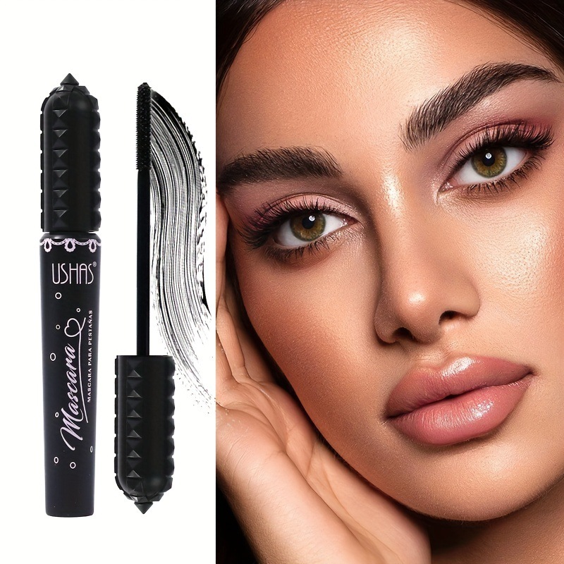 Mascara de belleza de punto caliente transfronterizo USHAS, maquillaje impermeable y sin manchas, peinado tridimensional, rizado grueso