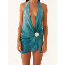 C 75611 Cross halter backless dress ����Ҳ�¶����ȹ�羳