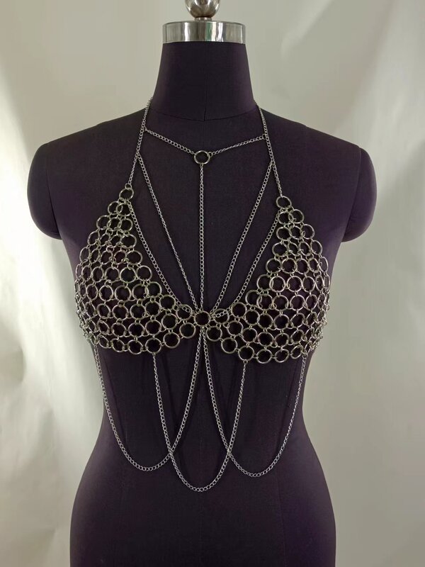 FB3396 European and American vest Small Ring Metal Chain Tassel Swing Chain Top Strapless Small Vest Body Chain