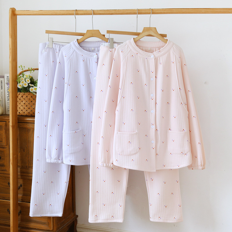 Spring, Autumn, and Winter Maternity Wear, Air Cotton Combed Cotton Maternity Pajamas, Postpartum Nursing Maternity Home Wear, Breastfeeding Clothes Spring, Autumn, and Winter Maternity Wear, Air Cotton Combed Cotton Maternity Pajamas, Postpartum Nursing Maternity Home Wear, Breastfeeding Clothes