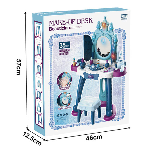 Foreign trade children's simulation induction music dresser set, girls dress up dresser, play house makeup toys