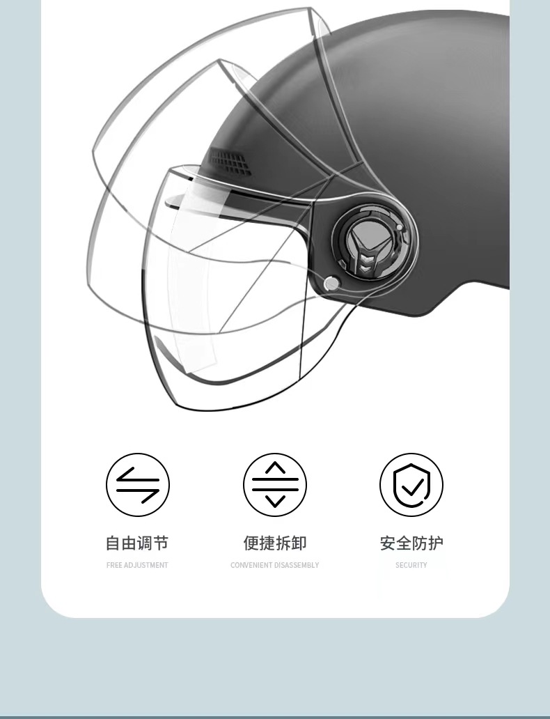 New national standard 3C certified electric vehicle helmet for men and women, electric scooter safety helmet, motorcycle riding half helmet, breathable and protective